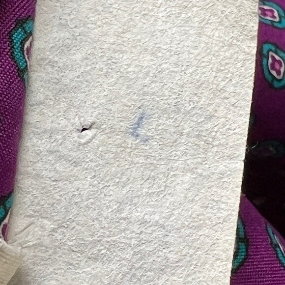 Vintage 70's purple and teal geometric shirt dress. Button Down Collared. Size L - Picture 13 of 14